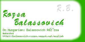 rozsa balassovich business card